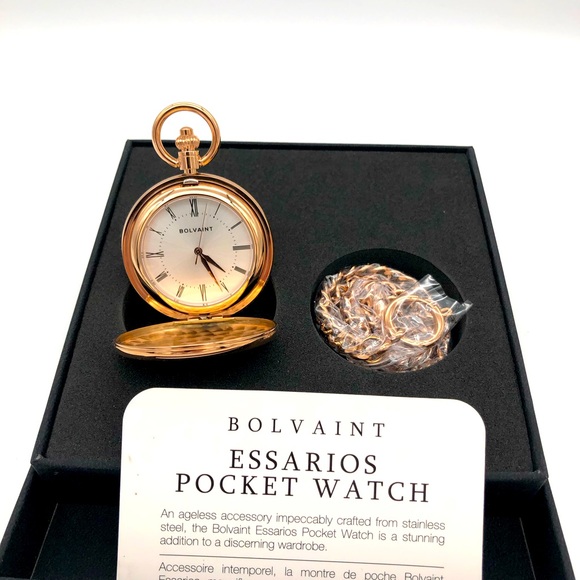 Pocket Watch NEW IN BOX Bolviant Paris Rose Gold. Beautiful timepiece. - Picture 1 of 6